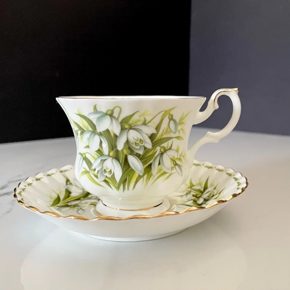 January Snowdrops Cup & Saucer by Royal Albert